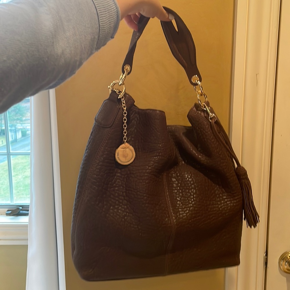Charles Jourdan Brown Bag purse gold brand new